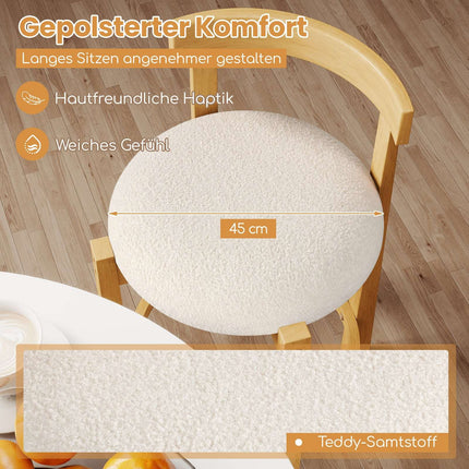 Set scaune de bar din 2 piese, lemn, înălțime șezut 62 cm, natural