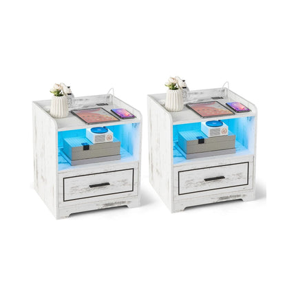 Set noptieră din 2 piese cu lumină LED și încărcător USB