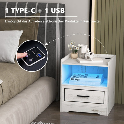 Set noptieră din 2 piese cu lumină LED și încărcător USB