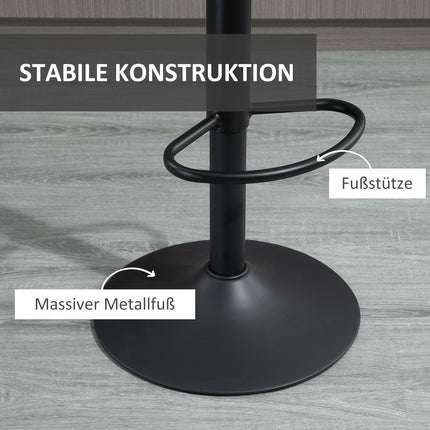 Scaune de bar retro, 2 piese, microfibra gri, inaltime reglabila