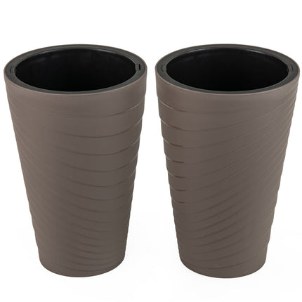 Set de 2 jardiniere rezistente la intemperii cu drenaj, 45 cm