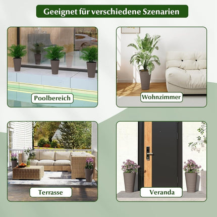 Set de 2 jardiniere rezistente la intemperii cu drenaj, 45 cm