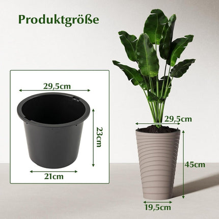 Set de 2 jardiniere rezistente la intemperii cu drenaj, 45 cm