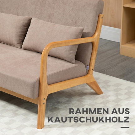 2-seater loveseat in velvet look with cushions, light grey