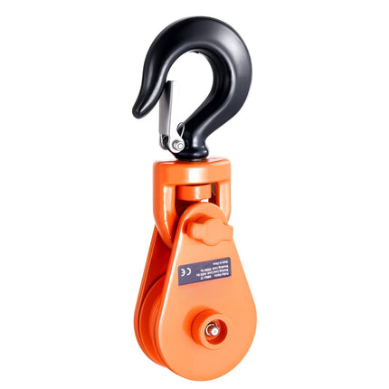 2 Ton Snatch Block Pulley, Swivel Hook, 3/8 in Rope