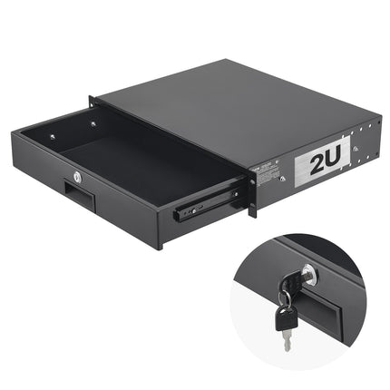 2U Rack Mount Drawer, Lockable, 19-Inch, 50 lb
