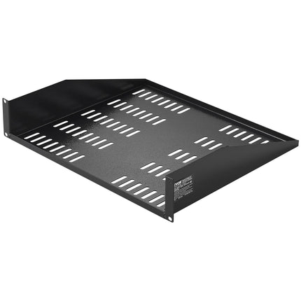 2U Server Rack Shelf, 16 in Deep, Vented, 50 lb Capacity