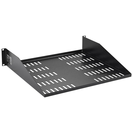 2U Server Rack Shelf, 16 in Deep, Vented, 50 lb Capacity