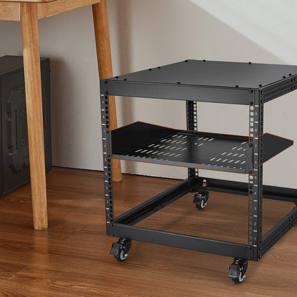 2U Server Rack Shelf, 16 in Deep, Vented, 50 lb Capacity