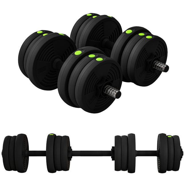 Set gantere 2 în 1, halteră și ganteră, 20 kg, antiderapante