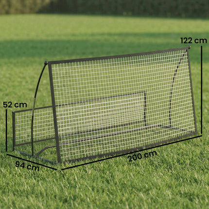 Loc de fotbal pliabil 2 în 1, negru, 200 x 94 cm