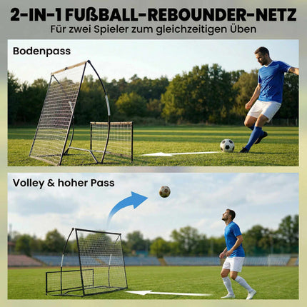 Loc de fotbal pliabil 2 în 1, negru, 200 x 94 cm