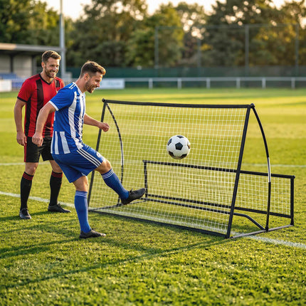 Loc de fotbal pliabil 2 în 1, negru, 200 x 94 cm
