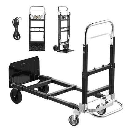 2-in-1 Folding Hand Truck Dolly, 500 lb, Adjustable Handle