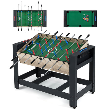 Masă de biliard și foosball 2 în 1 – Design compact și stabil