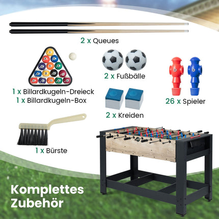 Masă de biliard și foosball 2 în 1 – Design compact și stabil