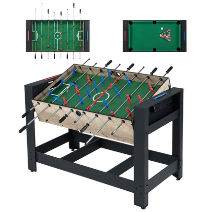 Masă de biliard și foosball 2 în 1 – Design compact și stabil