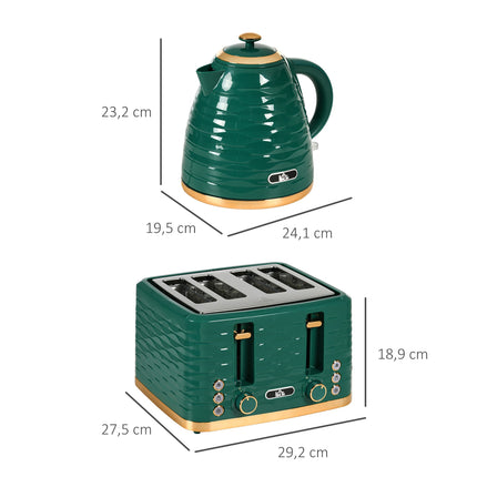 Set prăjitor de pâine și fierbător Green 2 în 1, 7 niveluri de rumenire