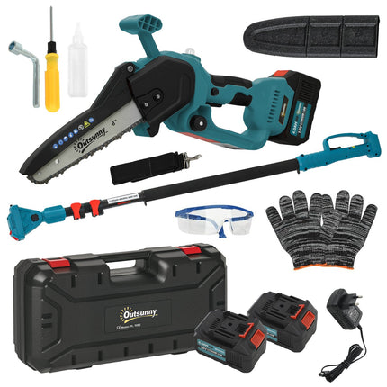 2-in-1 Mini Chainsaw 580W with 8000mAh Battery Safety Lock 8 inch 42 x 29 x 10.5 cm Blue