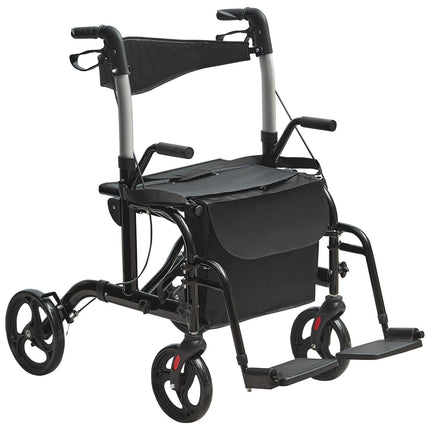 2-in-1 Rollator Walker and Transport Chair, 300 lb