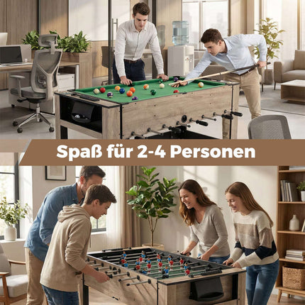 Masă de joc rotativă 2 în 1 – Set de foosball și biliard