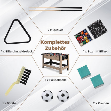 Masă de joc rotativă 2 în 1 – Set de foosball și biliard