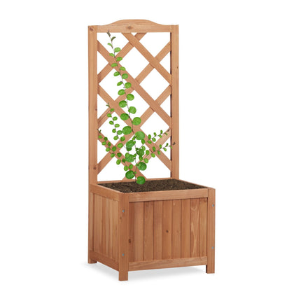 Cutie de jardiniera din lemn 2 în 1 cu zăbrele