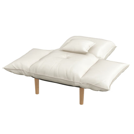 Lounge chair with cushions, adjustable and creamy microfiber