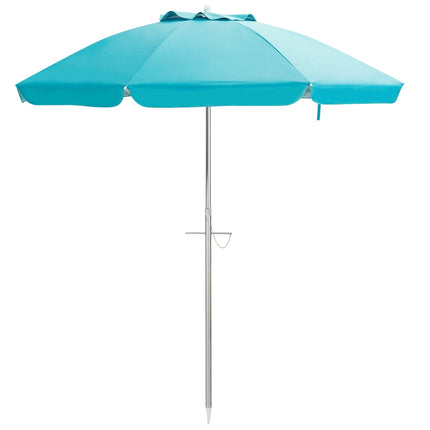 Umbrelă de plajă de 2 m cu înclinare, UPF 50+, geantă de transport, albastră