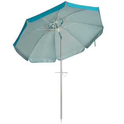 Umbrelă de plajă de 2 m cu înclinare, UPF 50+, geantă de transport, albastră