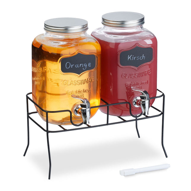 2-pack beverage dispenser with stand 4L