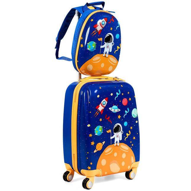 2 buc. Geanta copii + rucsac din plastic troler copii bagaje copii astronauti