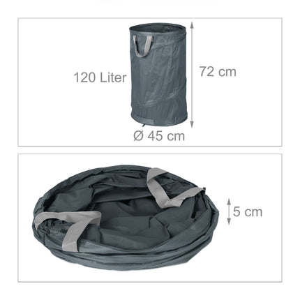 2 buc. saci de grădină 120 litri gri