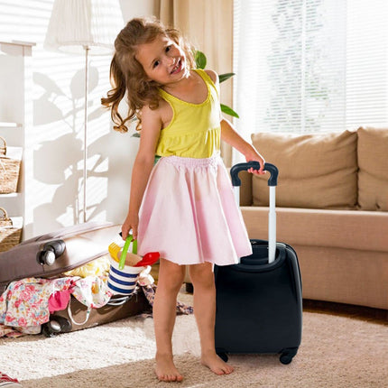 2-piece children's luggage monster picture travel suitcase children's suitcase + backpack black