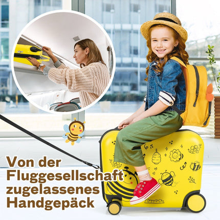 valiză pentru copii din 2 piese + rucsac valiză cu lungime de 47 cm și rucsac lățime de 30 cm galben