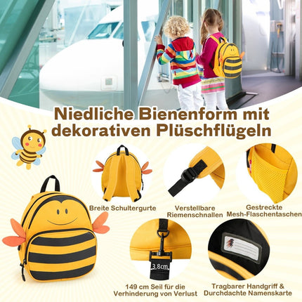 valiză pentru copii din 2 piese + rucsac valiză cu lungime de 47 cm și rucsac lățime de 30 cm galben