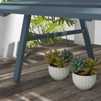 Bancă de grădină 2 locuri din aluminiu, bancă rezistentă la intemperii, mobilier de grădină rezistent la UV cu design șipci, bancă de parc capacitate de încărcare 240 kg, bancă de balcon pentru terasă balcon, grădină, 123x67x79cm, albastru