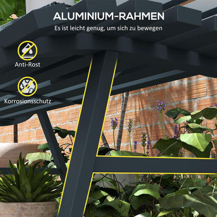 Bancă de grădină 2 locuri din aluminiu, bancă rezistentă la intemperii, mobilier de grădină rezistent la UV cu design șipci, bancă de parc capacitate de încărcare 240 kg, bancă de balcon pentru terasă balcon, grădină, 123x67x79cm, albastru
