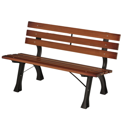 banca de gradina 2 locuri max. 240 kg, bancă de parc cu spătar, bancă frisoane din lemn pentru grădină și balcon 120 x 57 x 70 cm