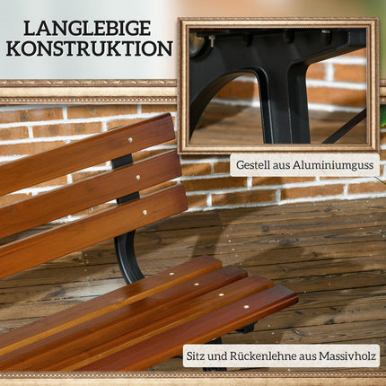 banca de gradina 2 locuri max. 240 kg, bancă de parc cu spătar, bancă frisoane din lemn pentru grădină și balcon 120 x 57 x 70 cm