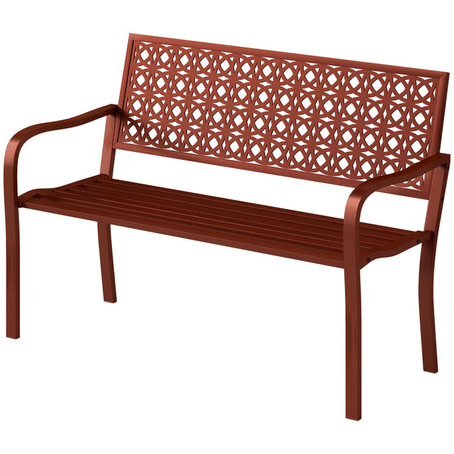 Weatherproof 2-seater garden bench with back and armrests