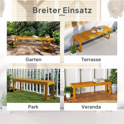 Bancă de grădină 2 locuri, bancă rezistentă la intemperii din lemn, bancă de parc portantă 300 kg cu șezut șipci, mobilier de grădină, bancă de balcon pentru grădină, balcon, terasă, parc, curte, verandă 128 x 51 x 73 cm, tec Aosom