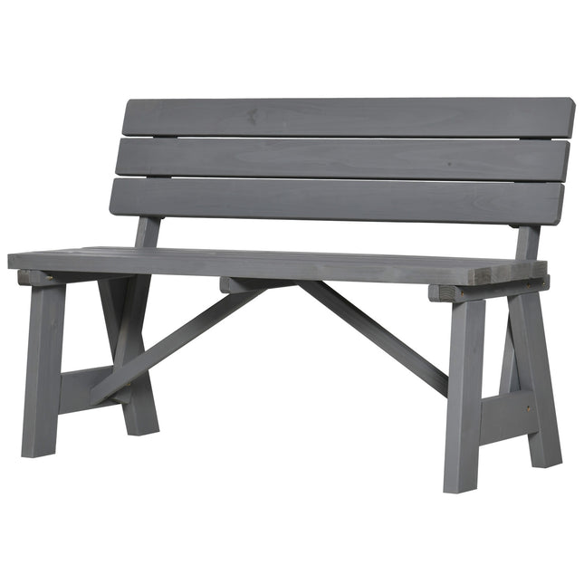 Bancă de grădină 2 locuri din lemn, bancă rezistentă la intemperii, mobilier de grădină rezistent la UV cu spătar, bancă de parc cu o capacitate de încărcare de 220 kg, bancă balcon, bancă din lemn pentru balcon, terasă, grădină, 116 x 56