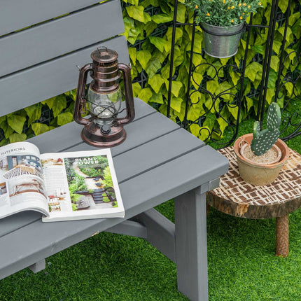 2-seater weatherproof wooden garden bench with backrest