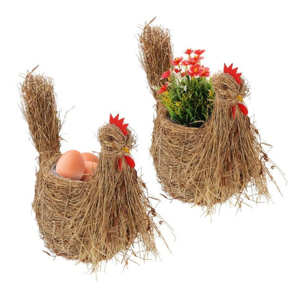 2x Ghiveci cu flori de pui