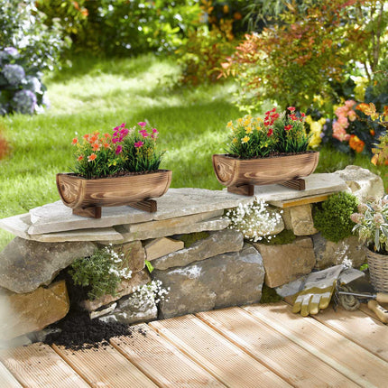 2x Jardiniere cu jumătate de butoi