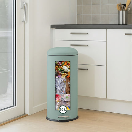 Coș de gunoi cu pedală din metal și plastic, 30 l
