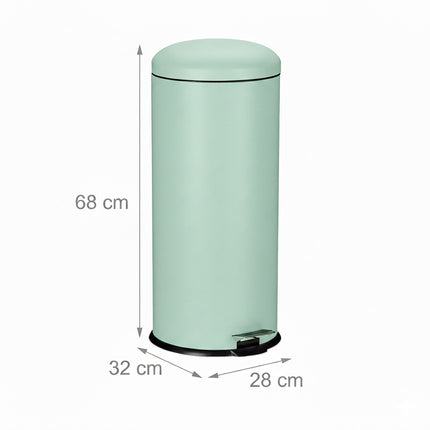 Coș de gunoi cu pedală din metal și plastic, 30 l