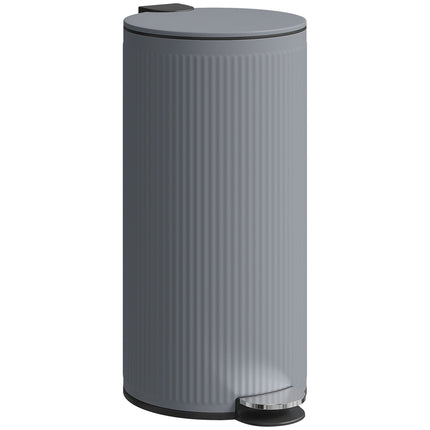 Coș de gunoi cu pedală de 30 l, cu capac cu închidere silențioasă, metal negru