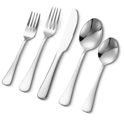30-Piece Stainless Steel Flatware Set, Service for 6